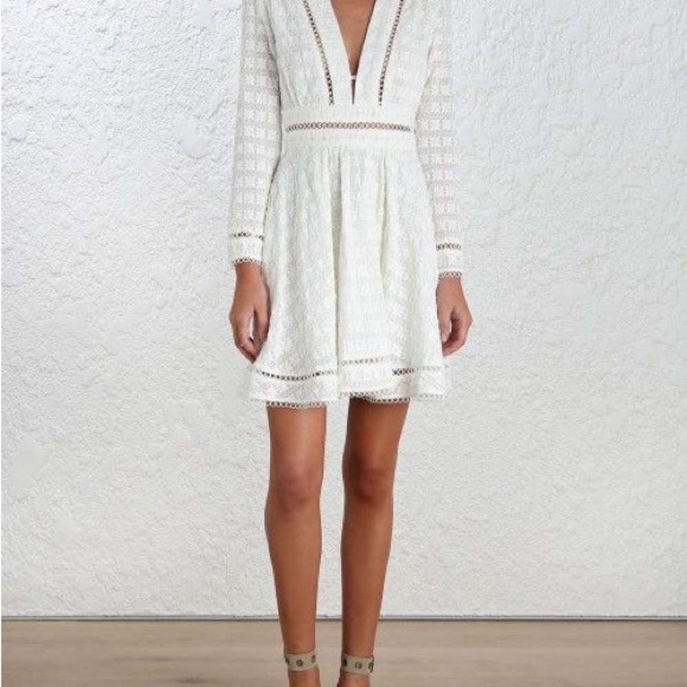 Zimmermann | Ivory Floral Lace Dress - Size 1